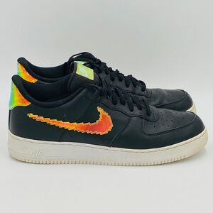 NIKE AIR FORCE 1 LOW "Iridescent Pixel" Black - #CV1699-002 - Size 16 - Big Head